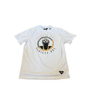 African Boy T-shirt White Graphic Print Size XL